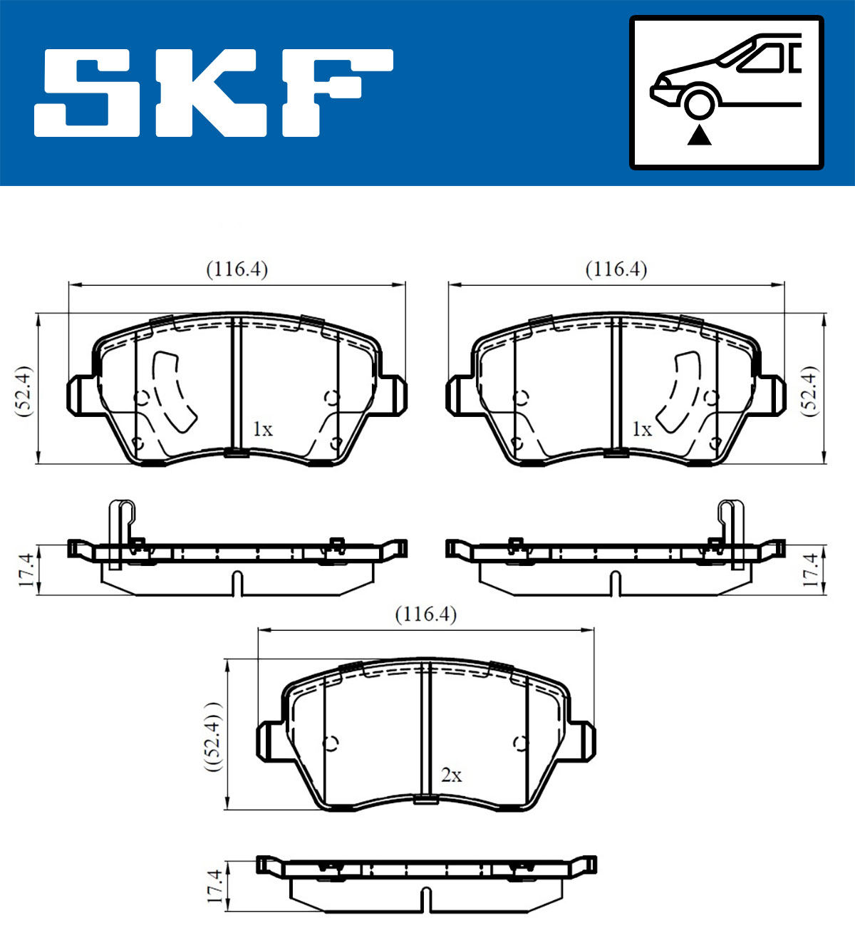 Brake Pad Set, disc brake - VKBP 80182 A SKF