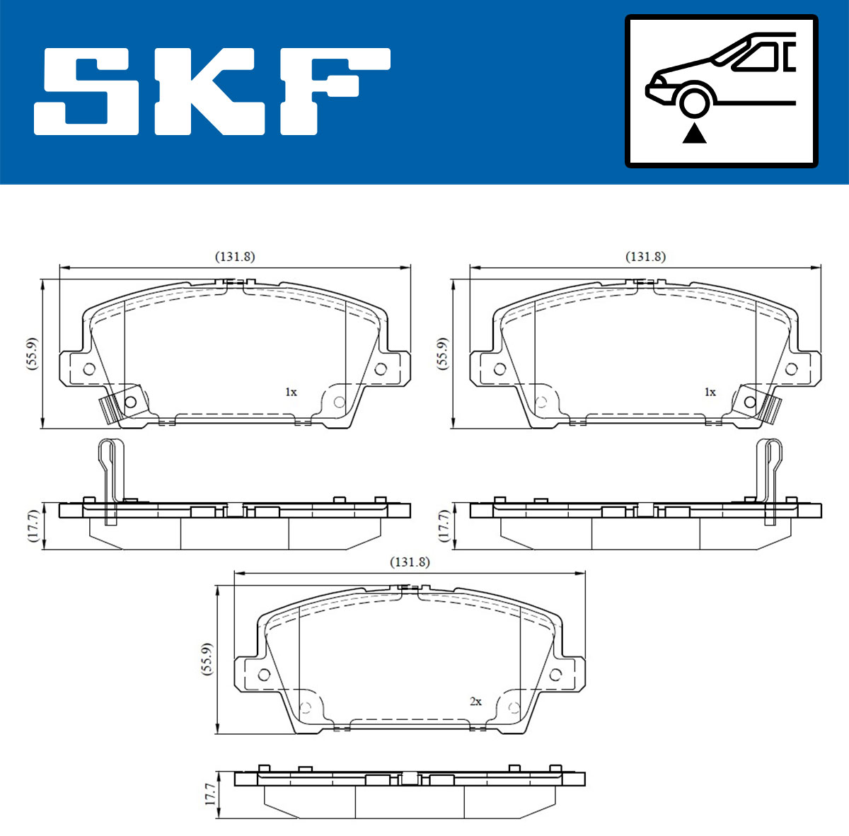 Brake Pad Set, disc brake - VKBP 80195 A SKF