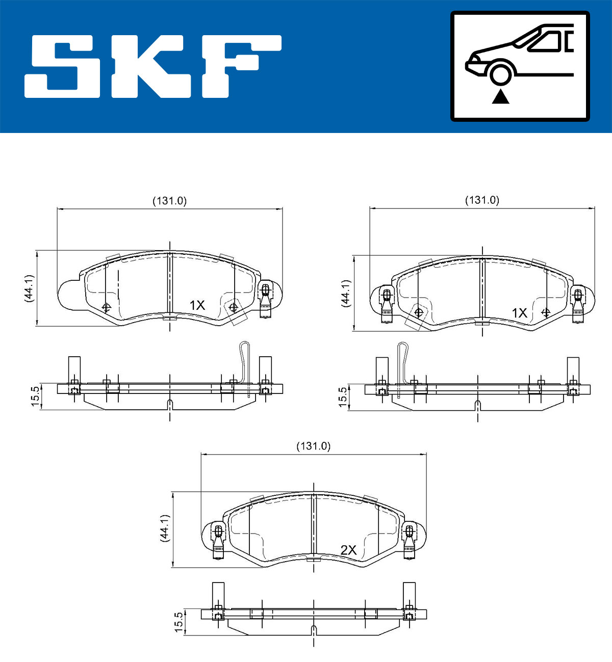 Kit pastiglie freno, Freno a disco - VKBP 80223 A SKF