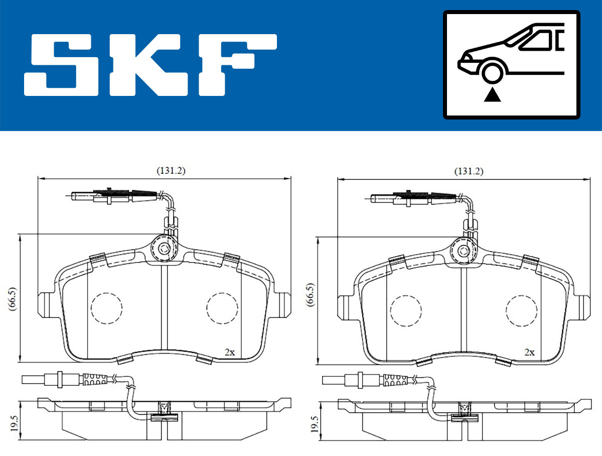 Комплект тормозных колодок, дисковый тормоз - VKBP 80232 E SKF