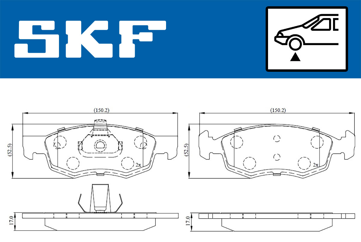 Комплект тормозных колодок, дисковый тормоз - VKBP 80294 SKF