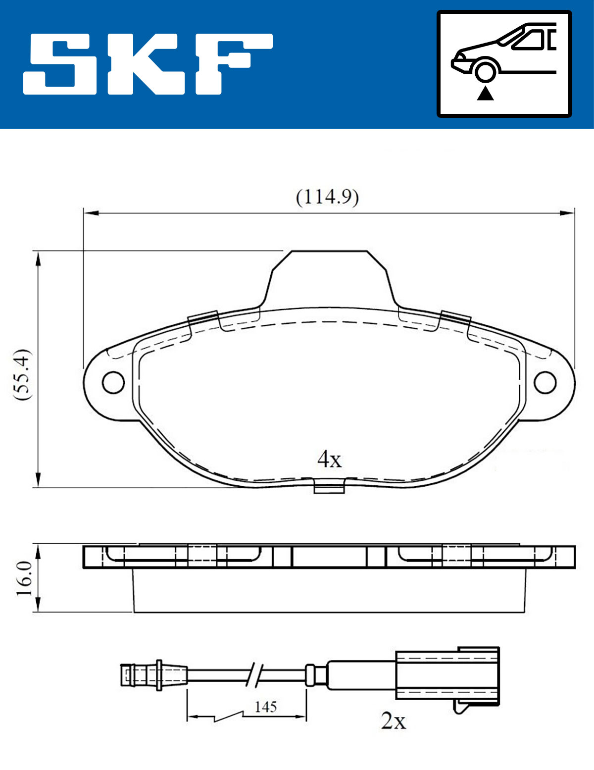 Комплект тормозных колодок, дисковый тормоз - VKBP 80299 E SKF