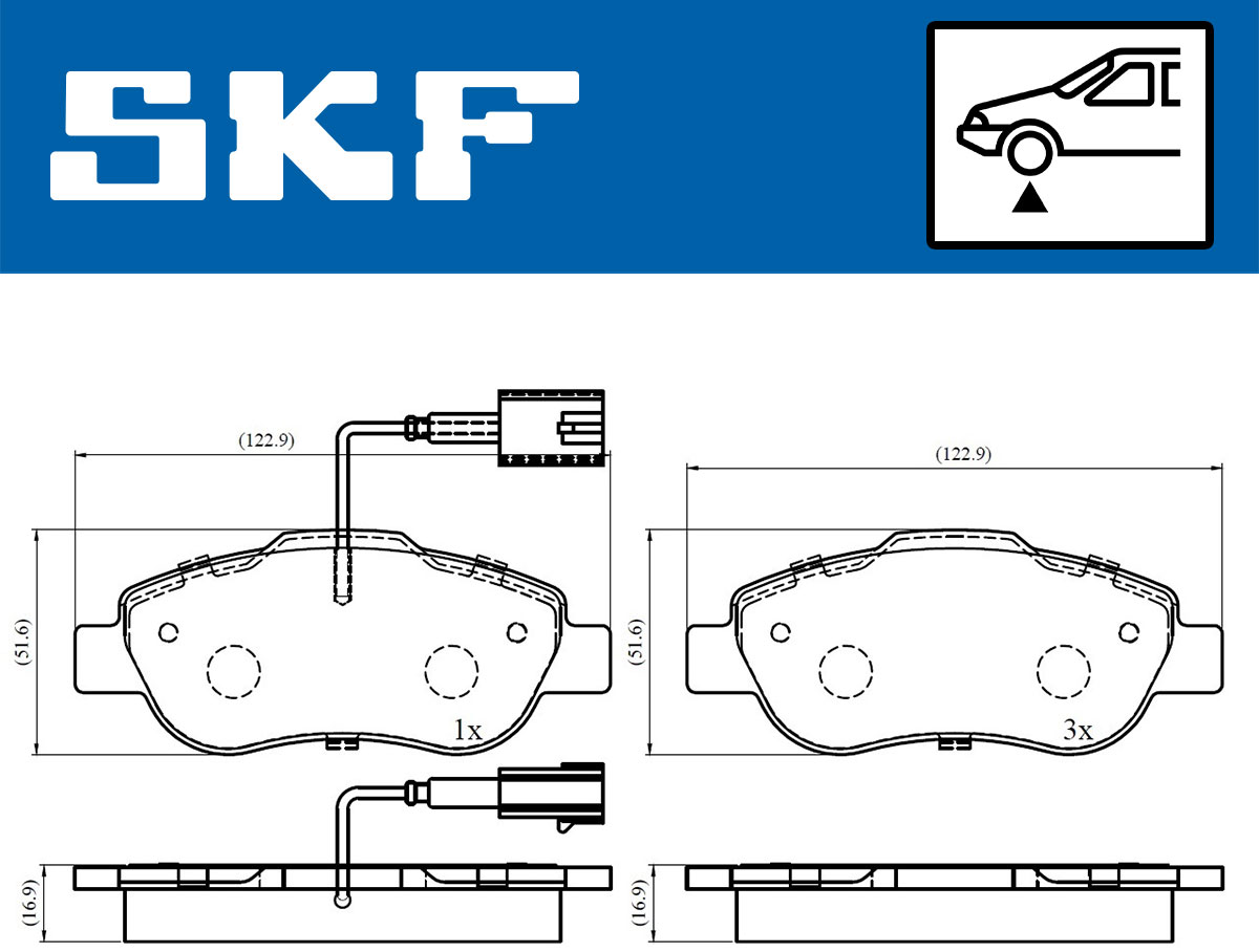 Комплект тормозных колодок, дисковый тормоз - VKBP 80313 E SKF