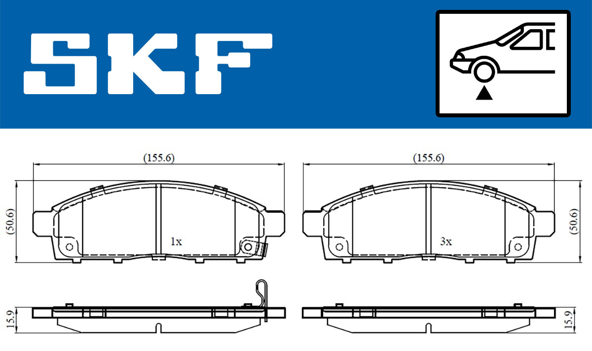 Комплект тормозных колодок, дисковый тормоз - VKBP 80331 A SKF