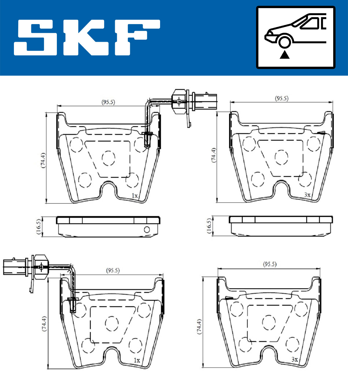 Комплект тормозных колодок, дисковый тормоз - VKBP 80369 E SKF