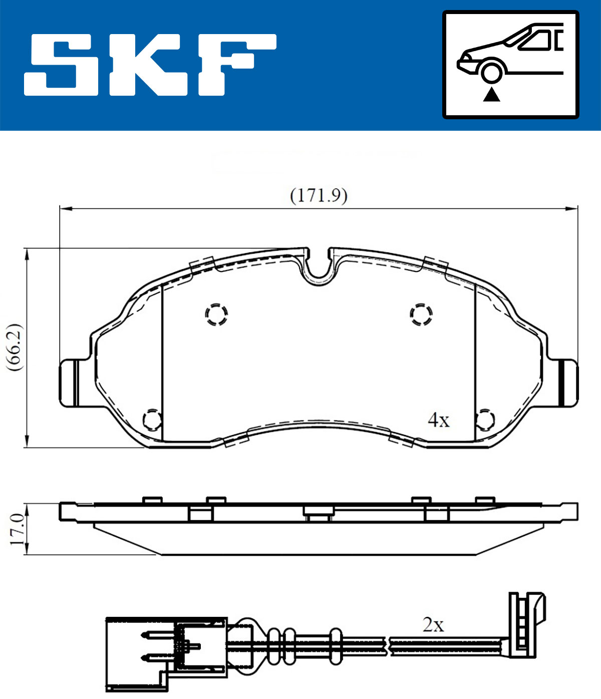 Комплект тормозных колодок, дисковый тормоз - VKBP 80377 E SKF