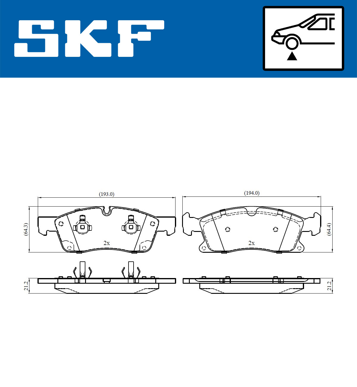 Brake Pad Set, disc brake - VKBP 80389 SKF