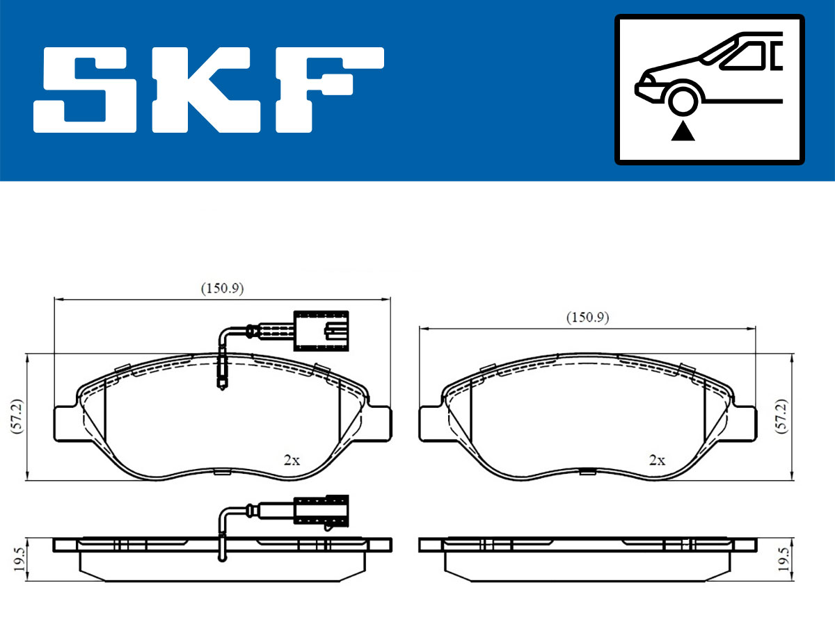 Комплект тормозных колодок, дисковый тормоз - VKBP 80395 E SKF
