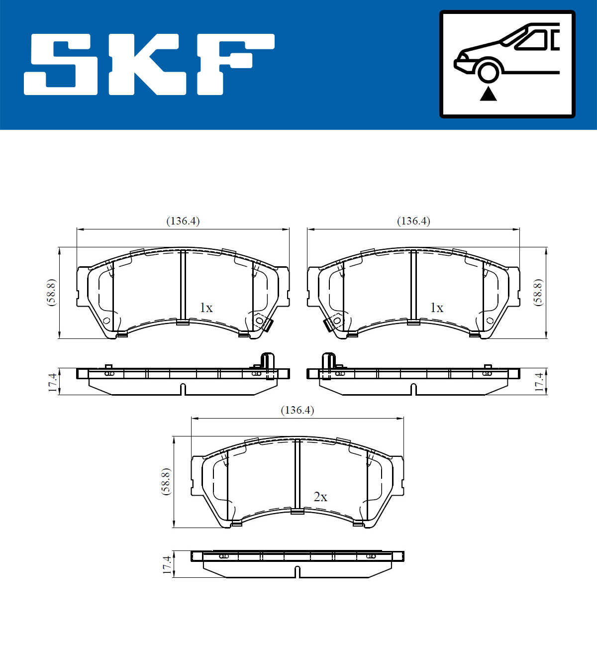 Brake Pad Set, disc brake - VKBP 80410 A SKF