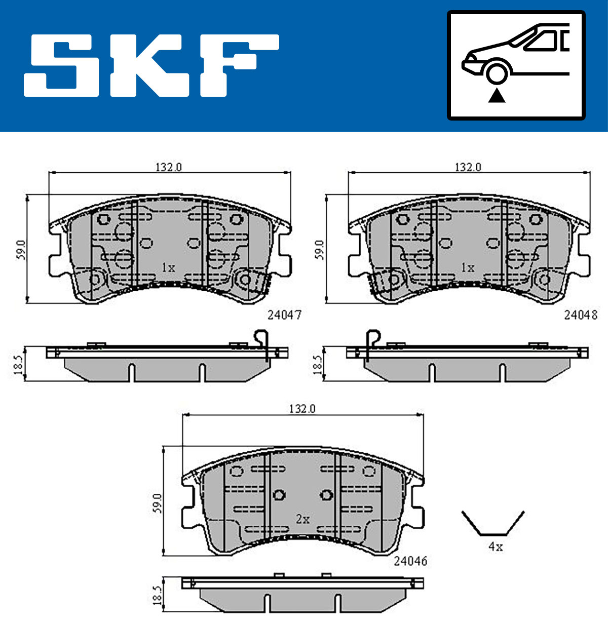 Brake Pad Set, disc brake - VKBP 80421 A SKF
