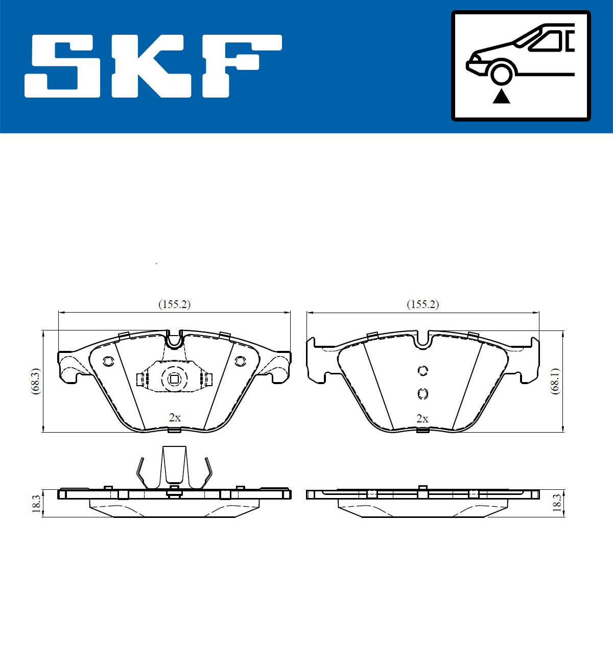 Brake Pad Set, disc brake - VKBP 80444 SKF