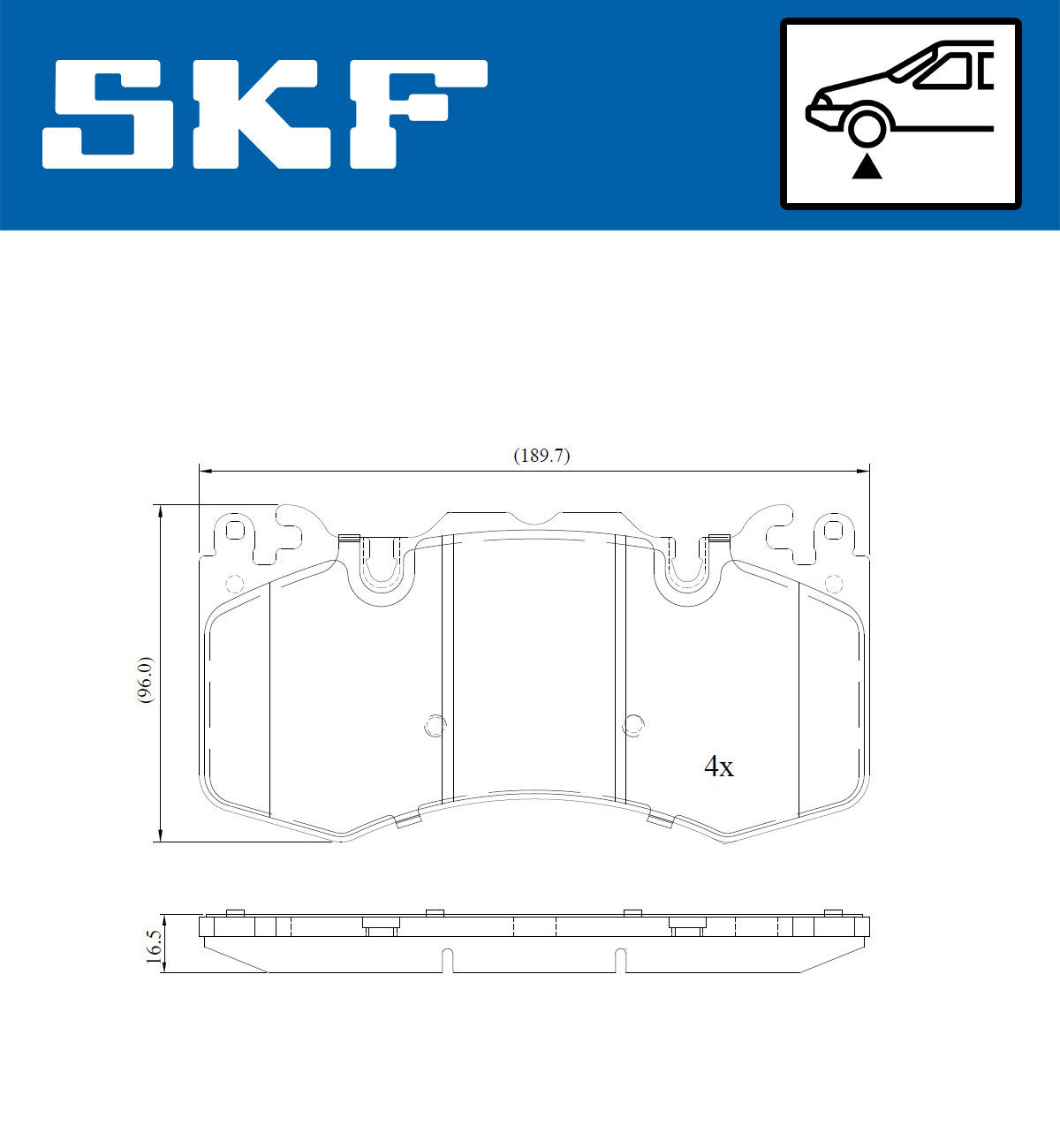 Комплект тормозных колодок, дисковый тормоз - VKBP 80449 SKF