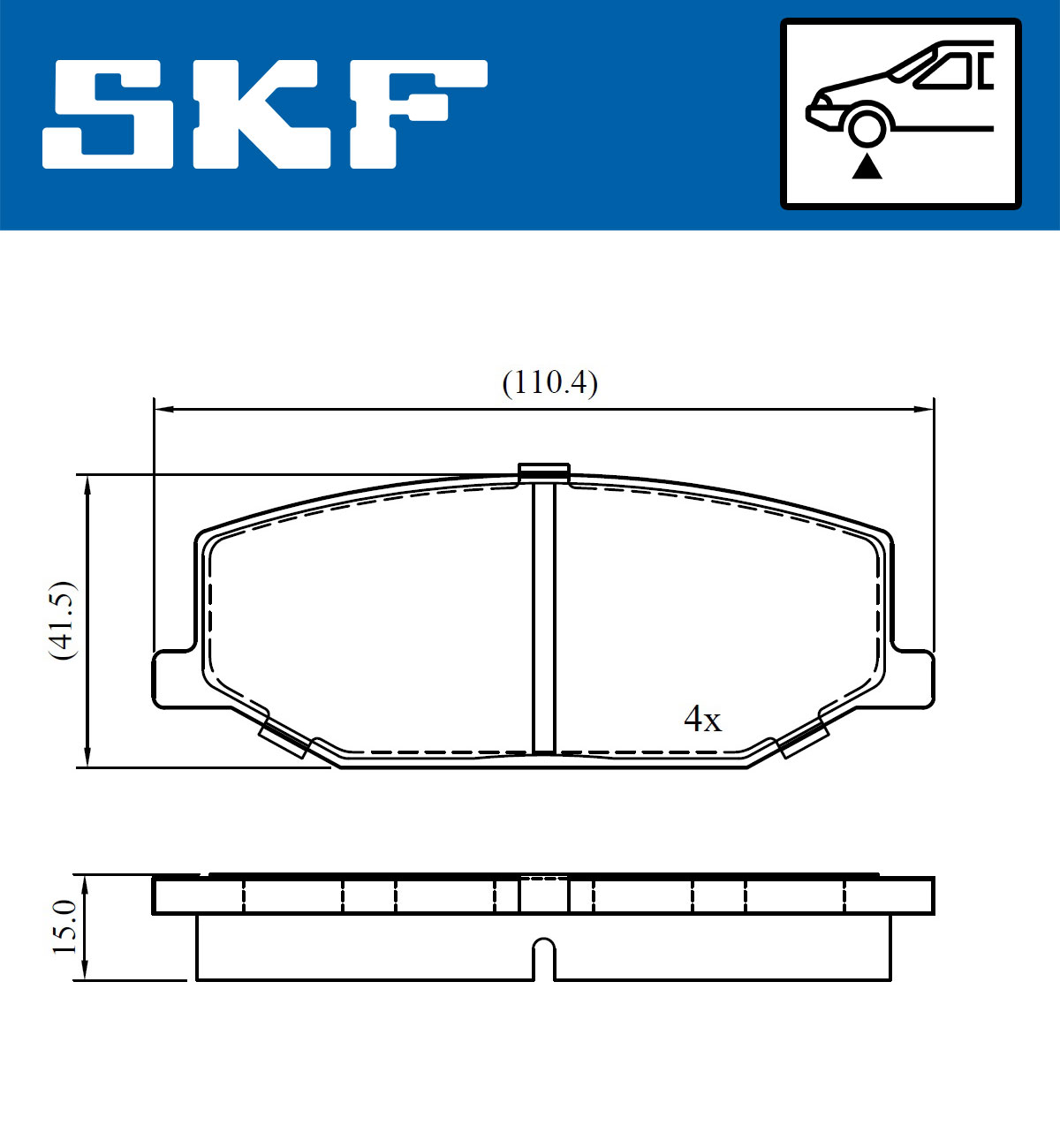 Brake Pad Set, disc brake - VKBP 80457 SKF