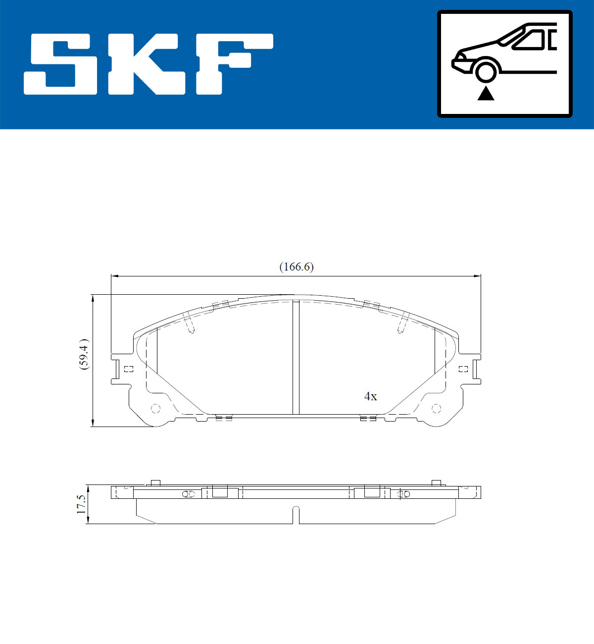 Kit pastiglie freno, Freno a disco - VKBP 80473 SKF