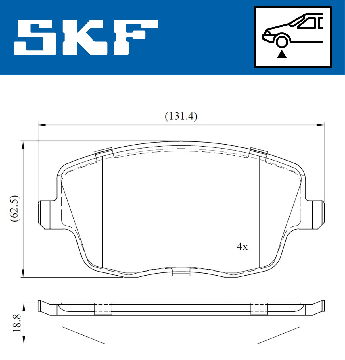 Brake Pad Set, disc brake - VKBP 80517 SKF
