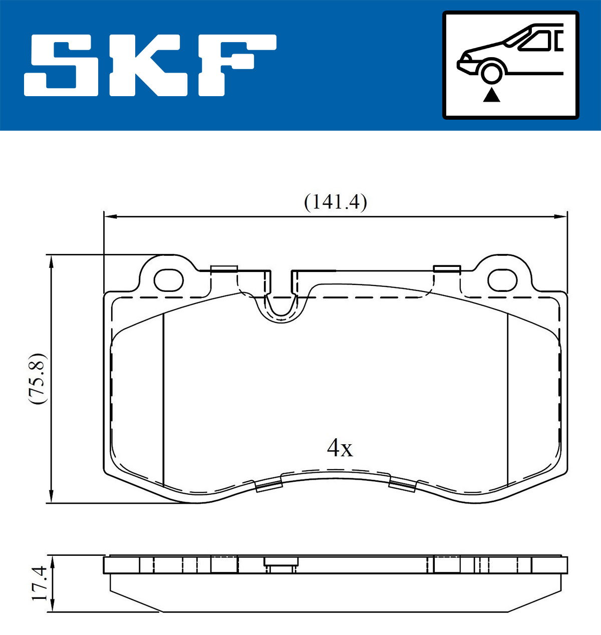 Brake Pad Set, disc brake - VKBP 80549 SKF