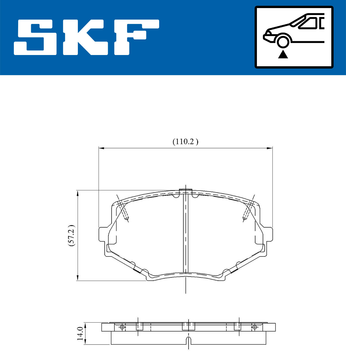 Kit pastiglie freno, Freno a disco - VKBP 80564 A SKF
