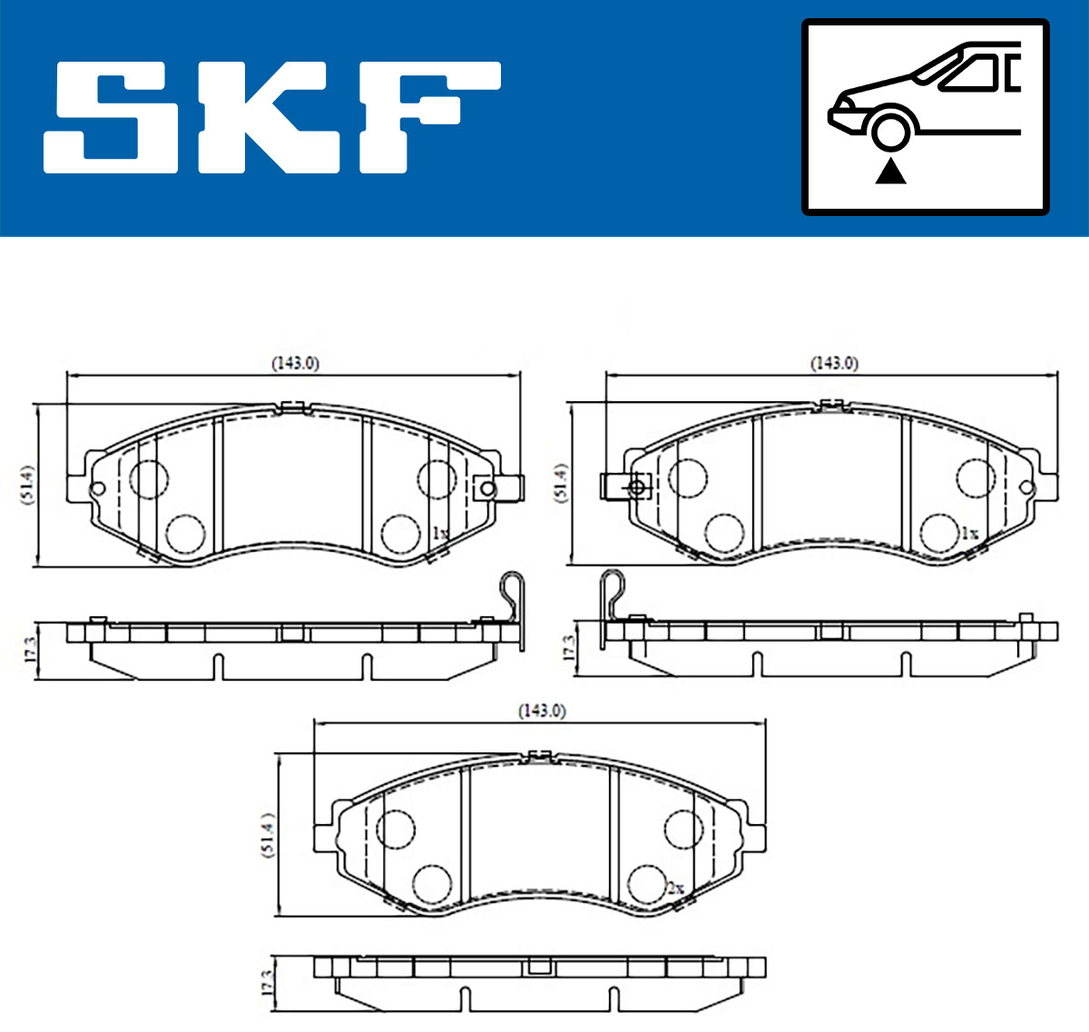 Brake Pad Set, disc brake - VKBP 80570 A SKF