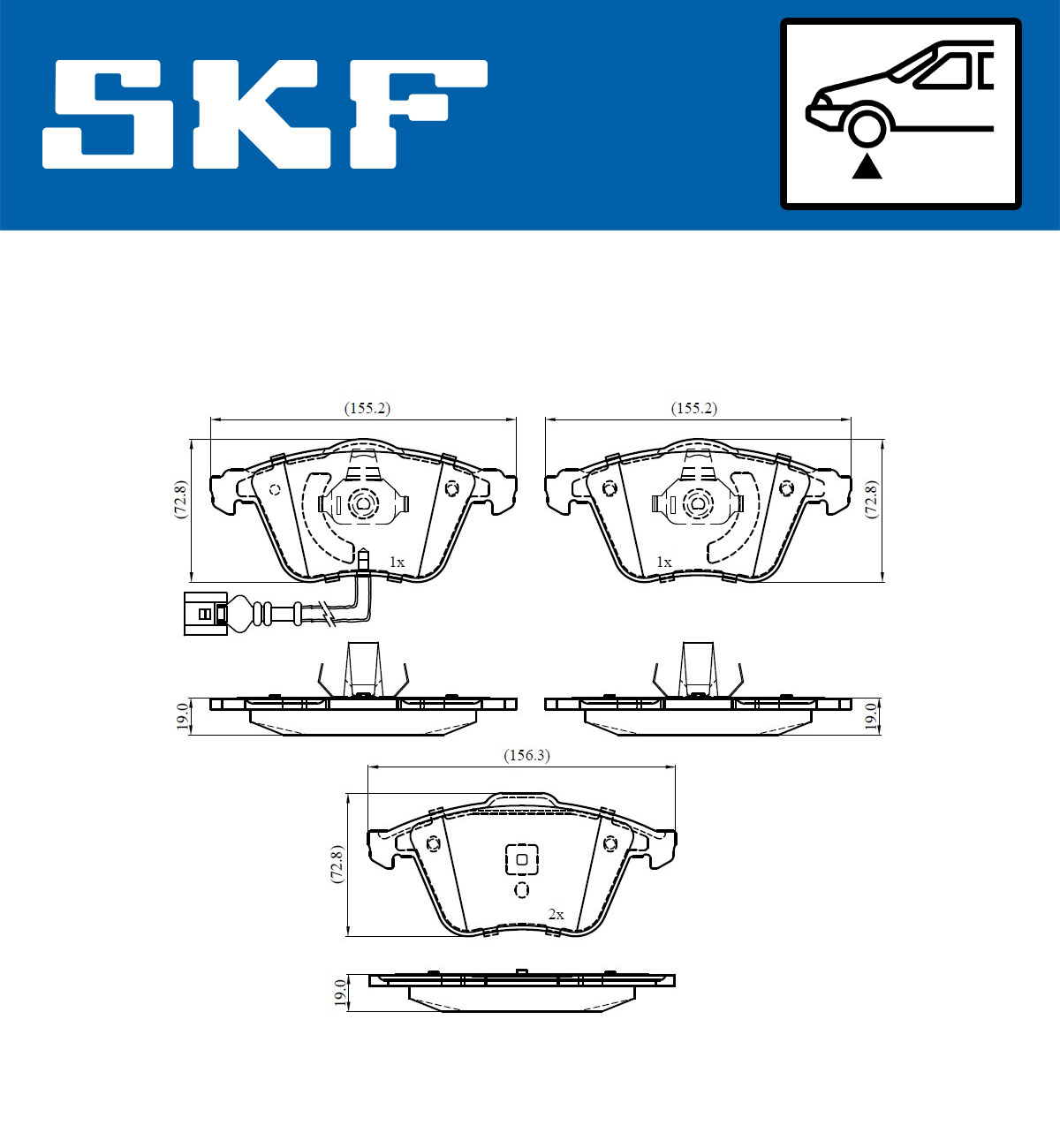 Комплект тормозных колодок, дисковый тормоз - VKBP 80586 E SKF