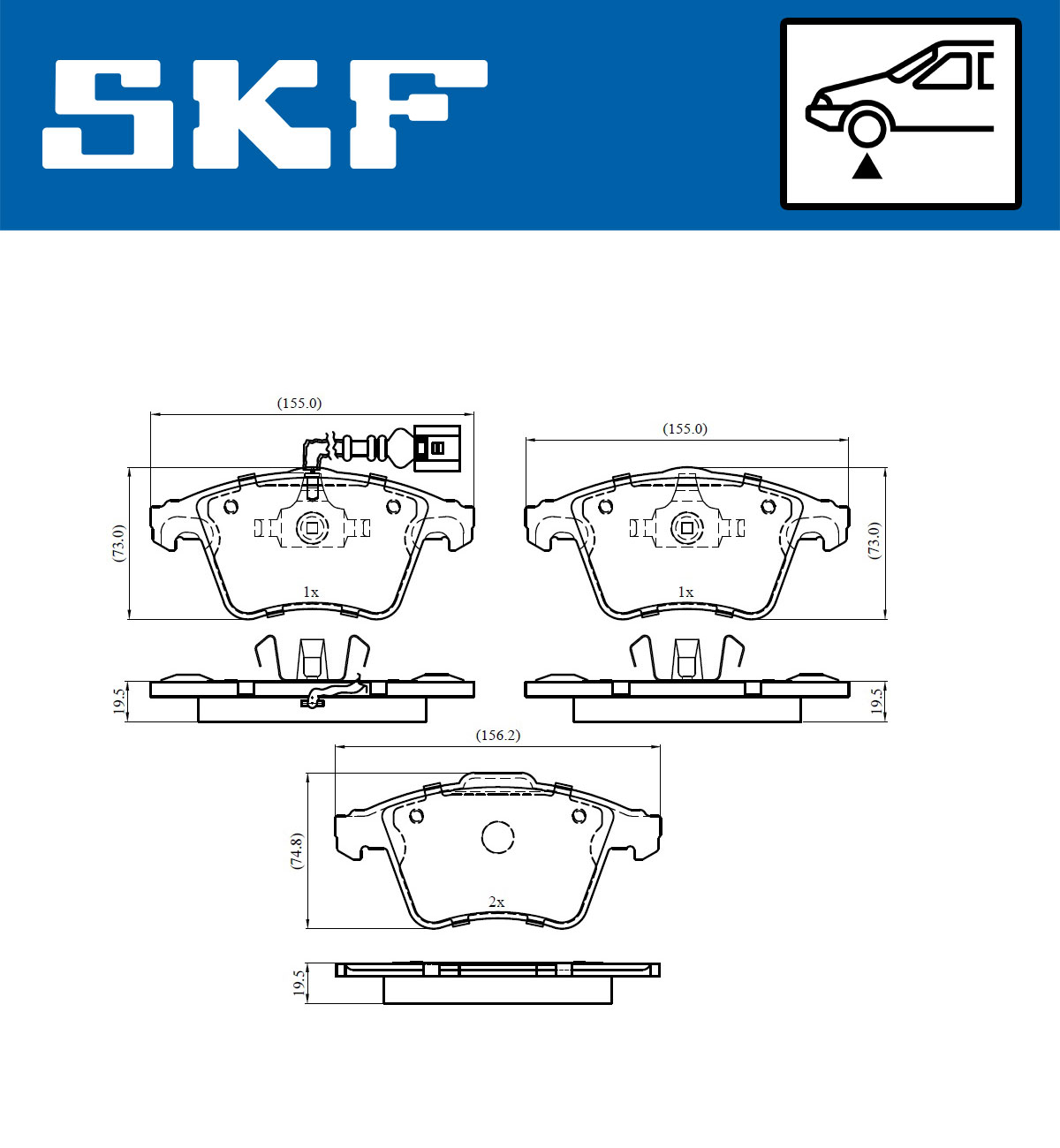 Brake Pad Set, disc brake - VKBP 80589 E SKF