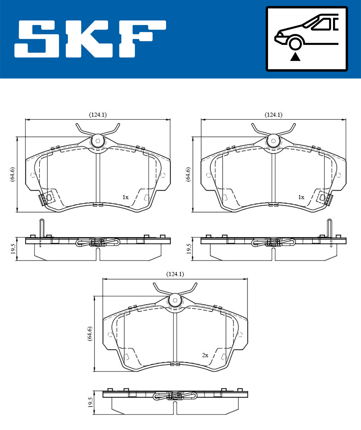 Brake Pad Set, disc brake - VKBP 80605 A SKF