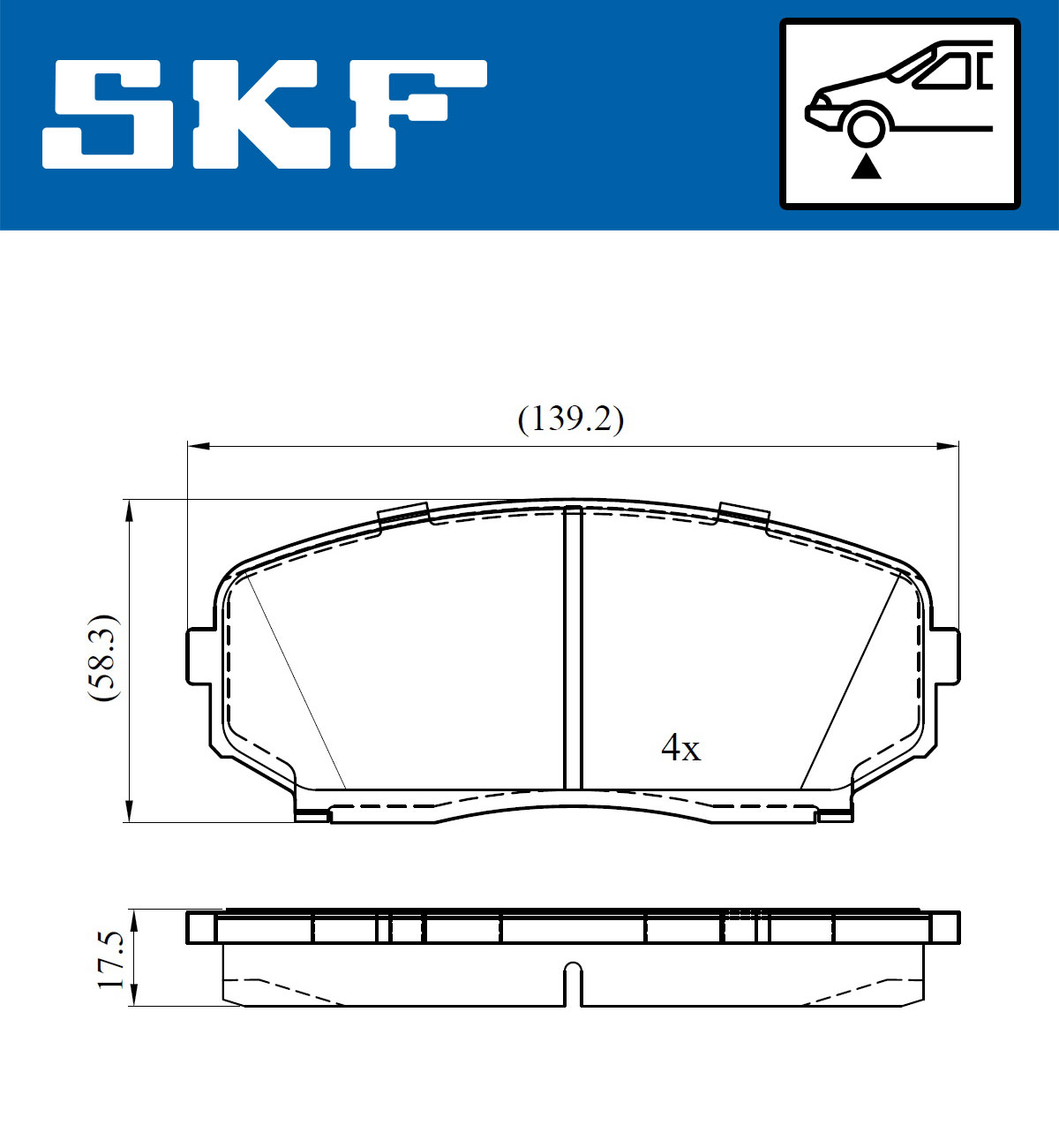 Brake Pad Set, disc brake - VKBP 80612 A SKF