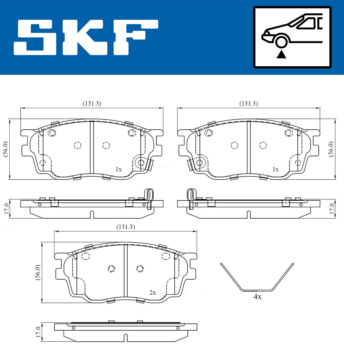 Brake Pad Set, disc brake - VKBP 80619 A SKF