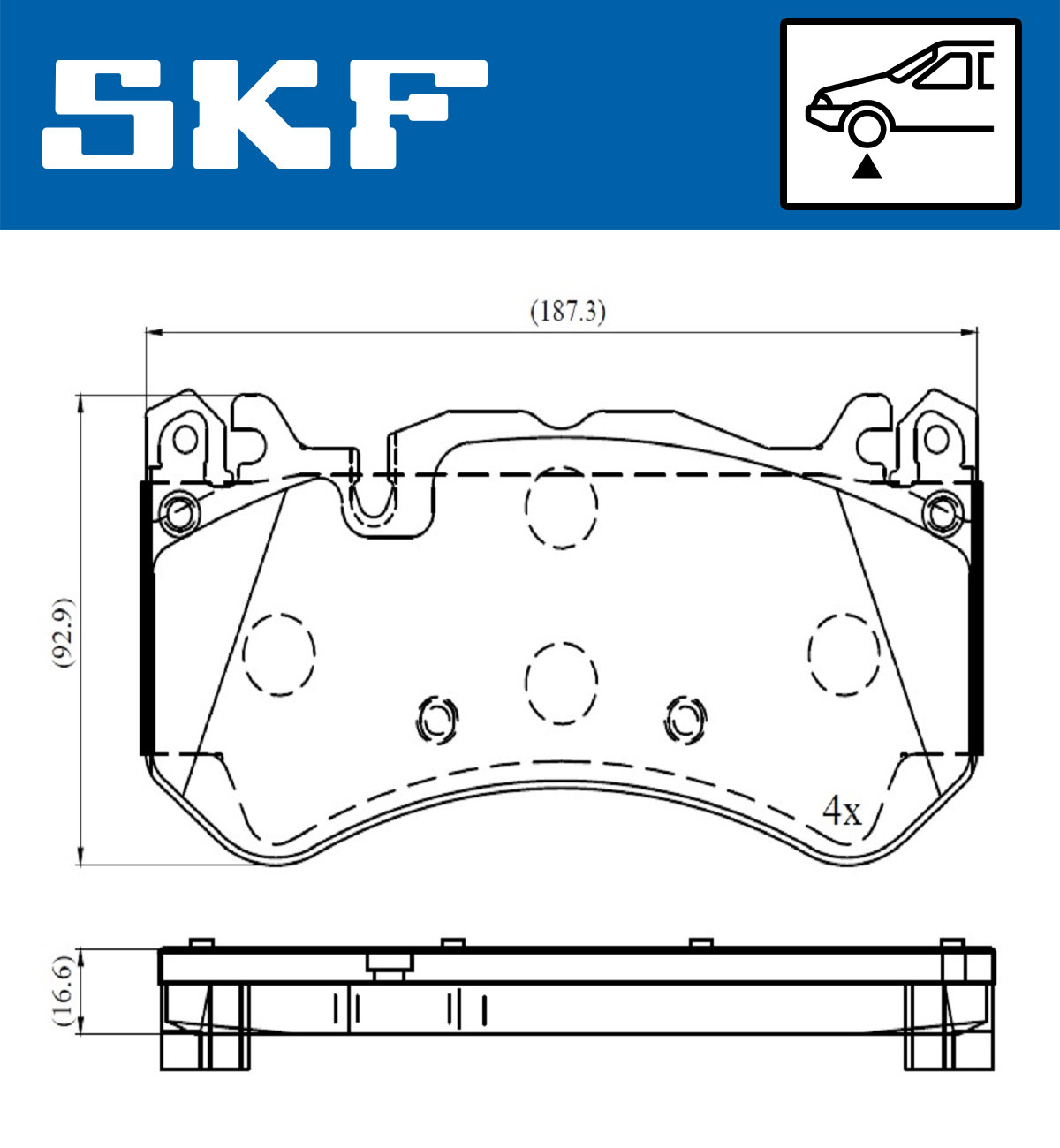 Комплект тормозных колодок, дисковый тормоз - VKBP 80643 E SKF