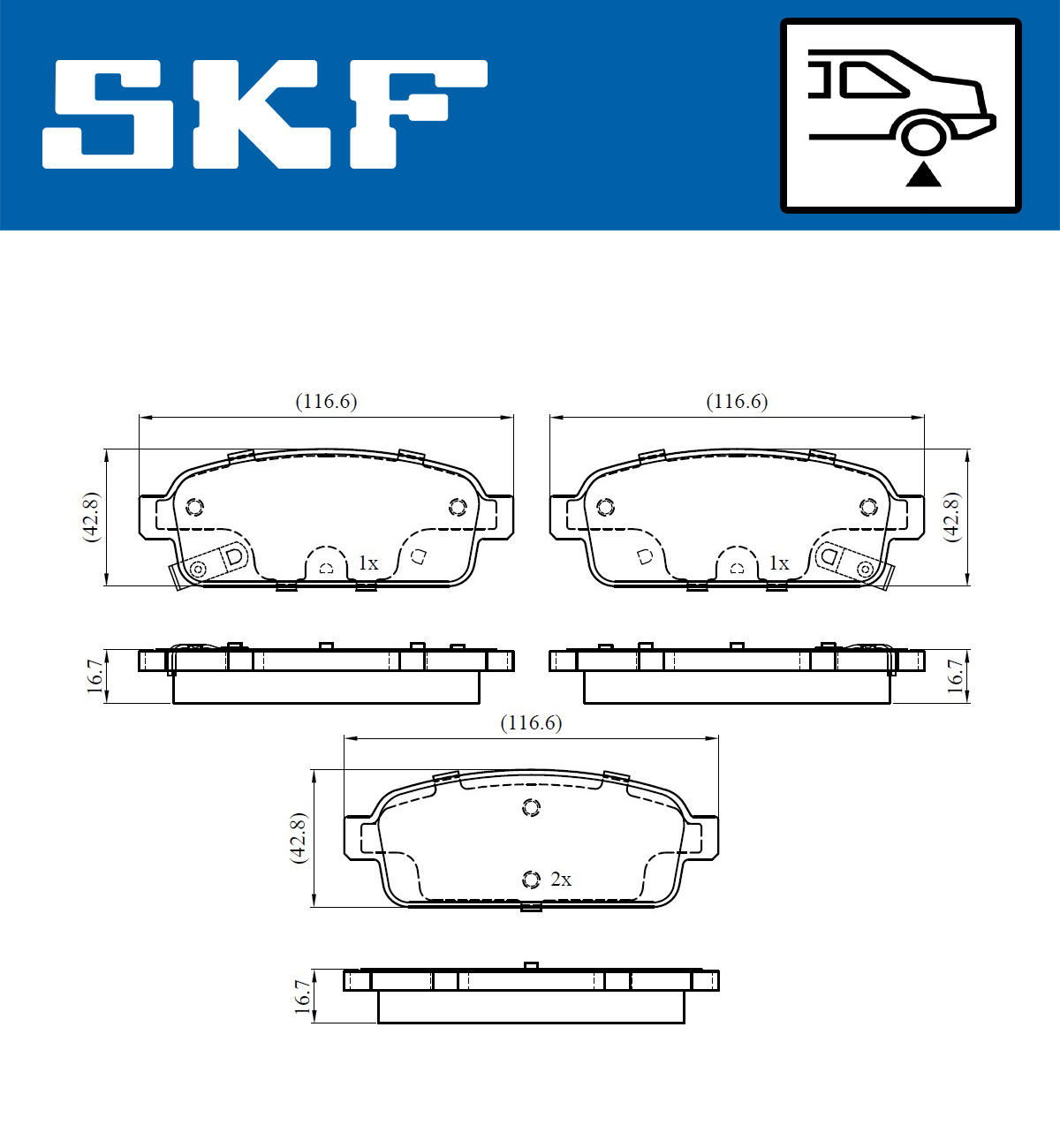 Brake Pad Set, disc brake - VKBP 90033 A SKF