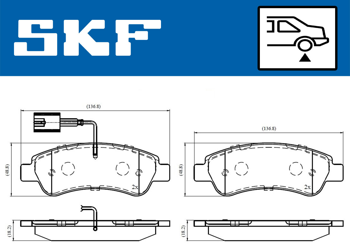 Комплект тормозных колодок, дисковый тормоз - VKBP 90035 E SKF