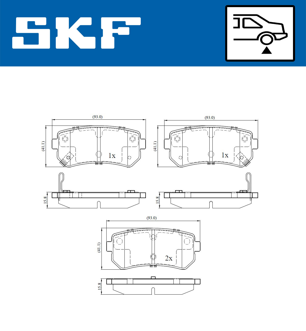 Brake Pad Set, disc brake - VKBP 90054 A SKF