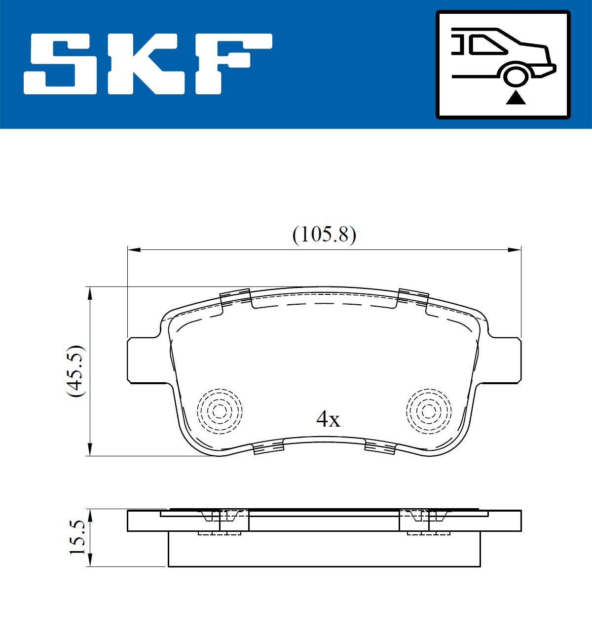 Brake Pad Set, disc brake - VKBP 90058 SKF