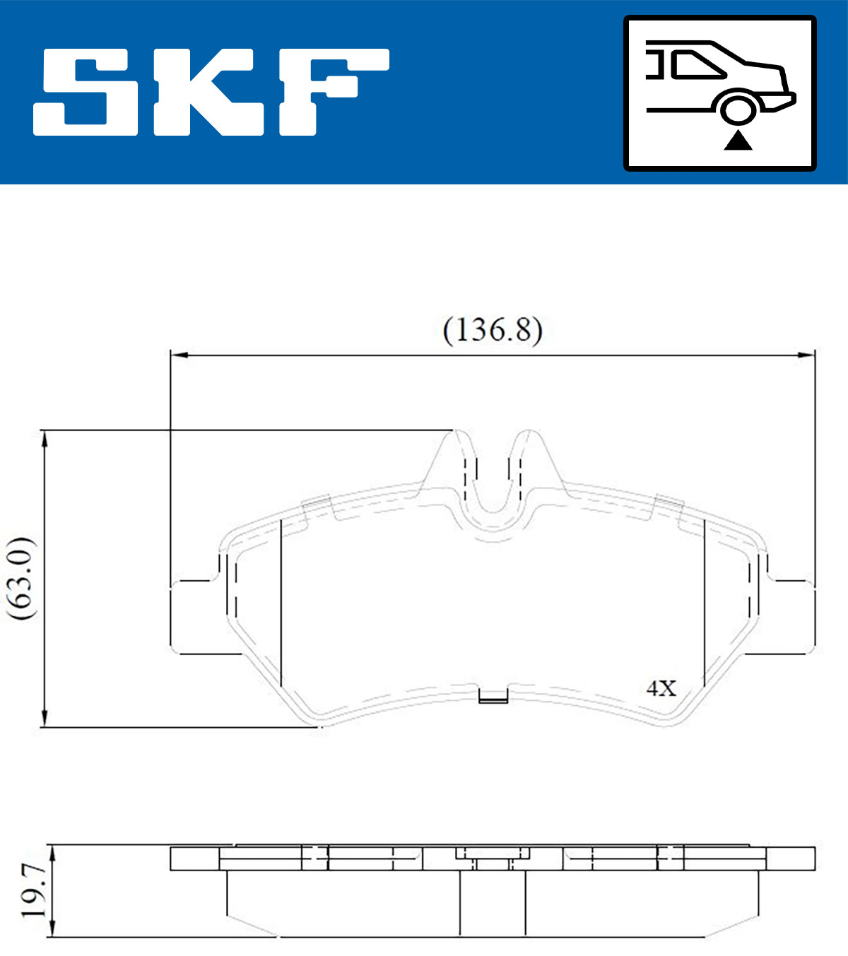 Комплект тормозных колодок, дисковый тормоз - VKBP 90071 E SKF
