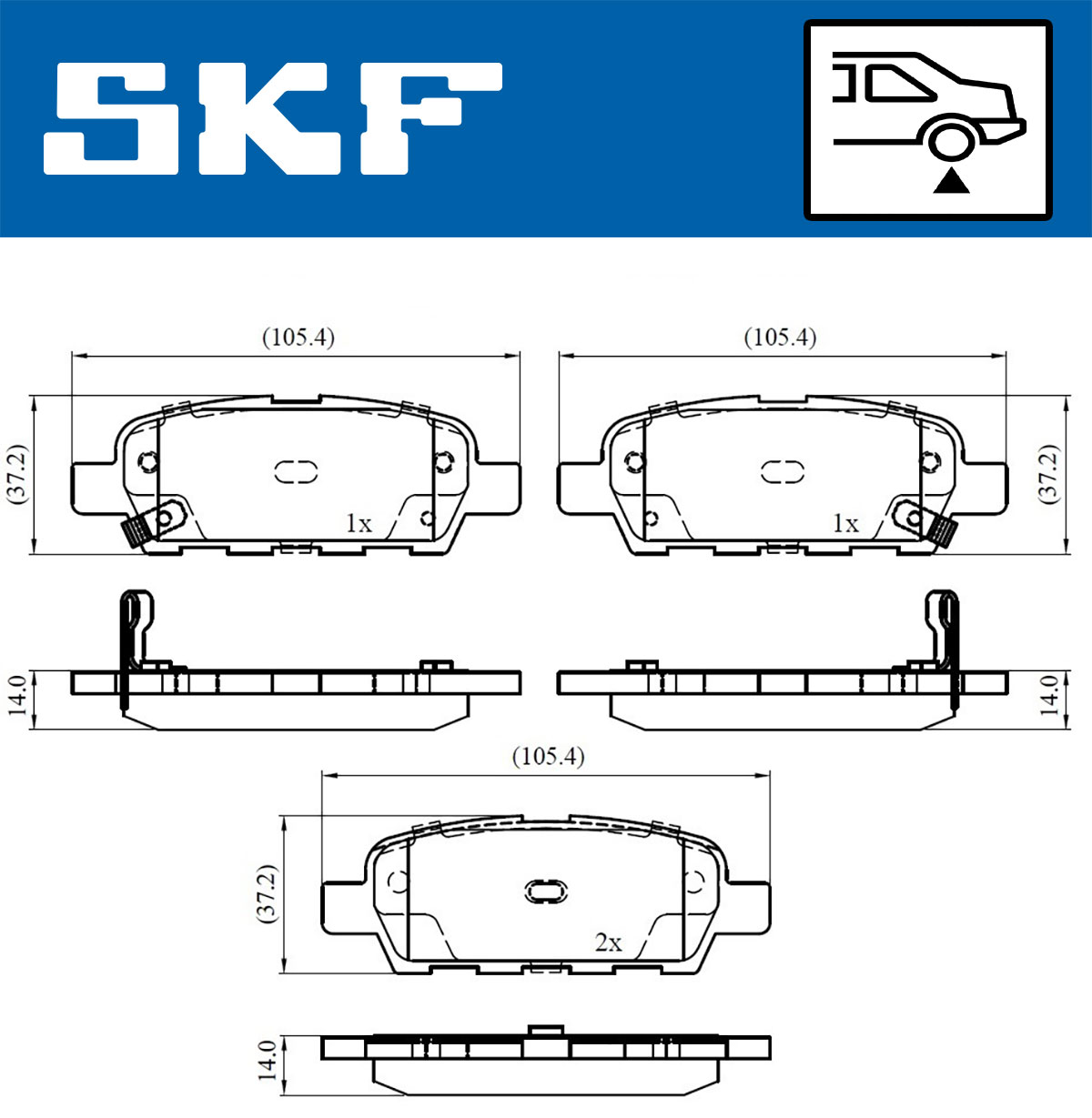 Brake Pad Set, disc brake - VKBP 90107 A SKF