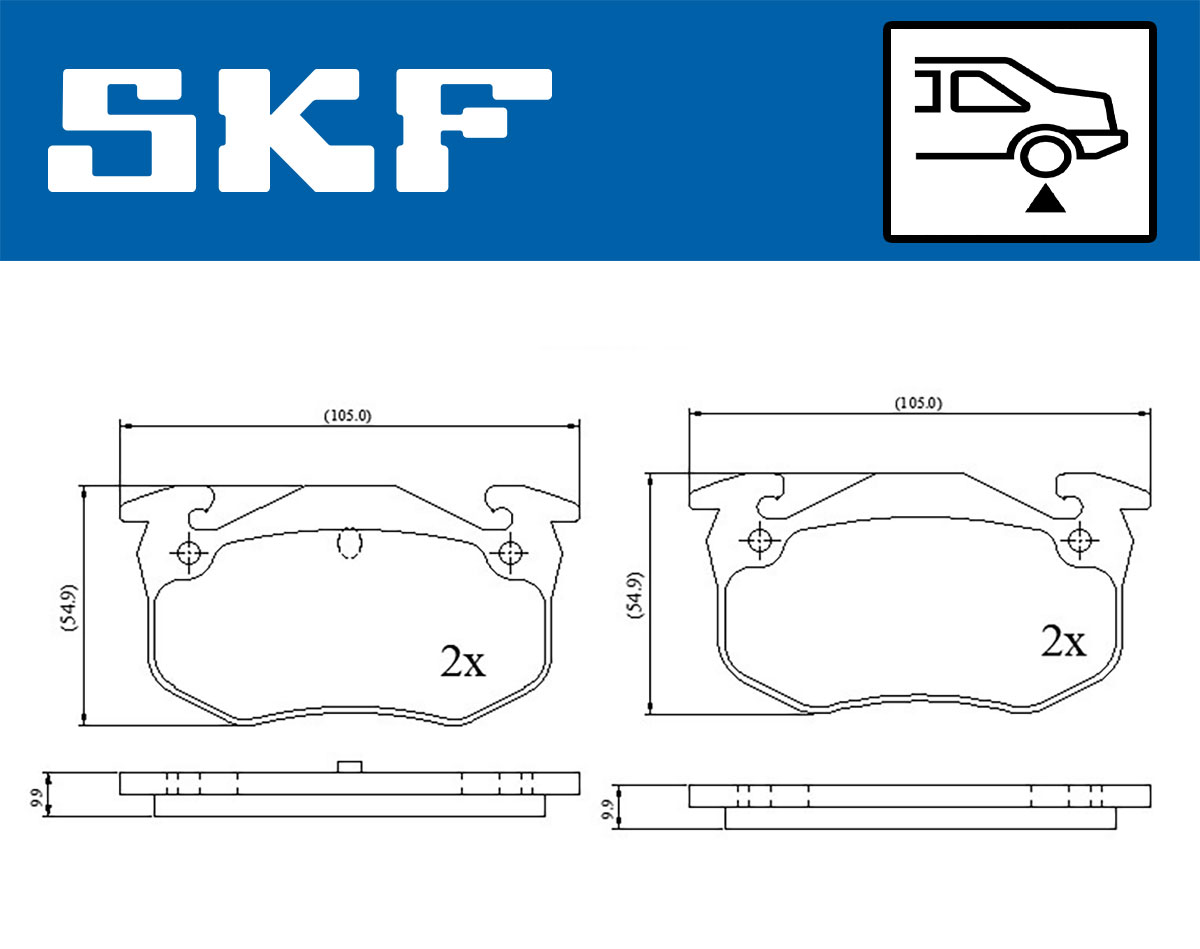 Brake Pad Set, disc brake - VKBP 90120 SKF