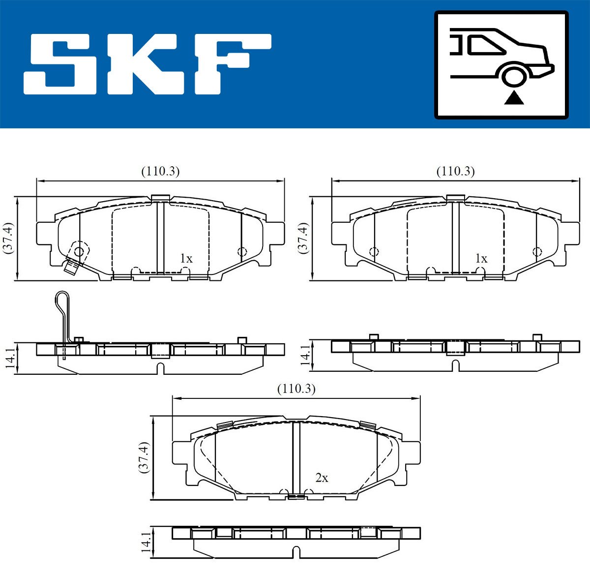 Комплект тормозных колодок, дисковый тормоз - VKBP 90357 A SKF