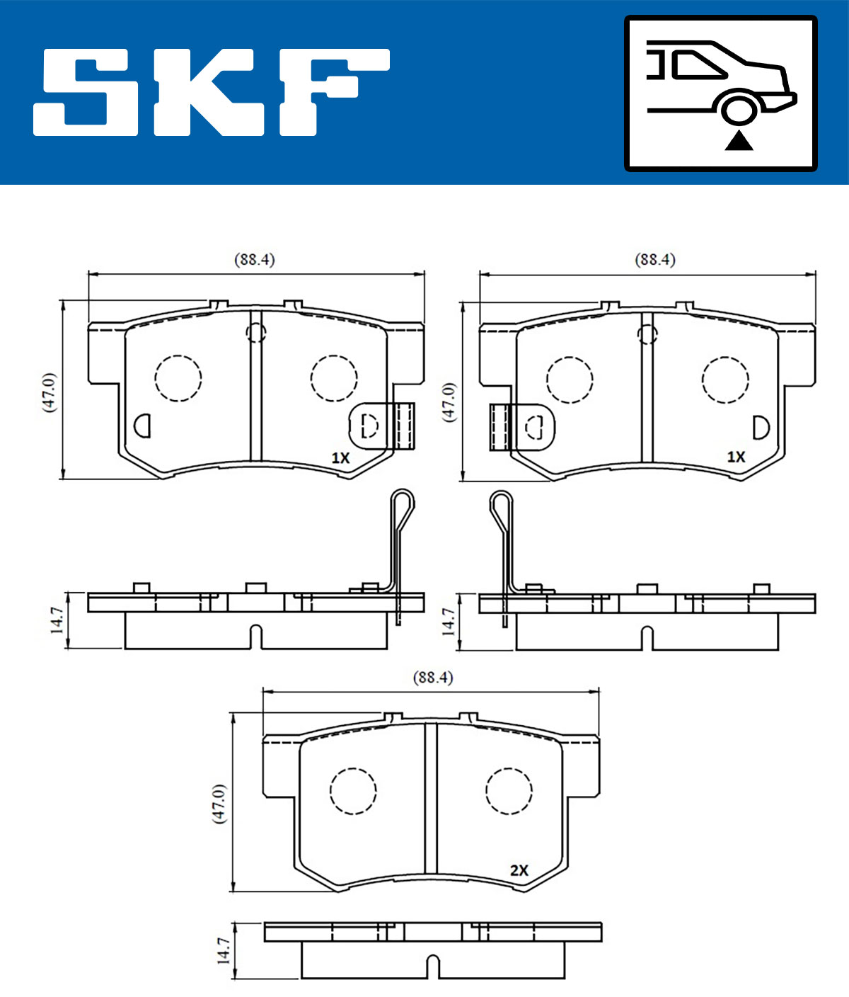 Brake Pad Set, disc brake - VKBP 90505 A SKF