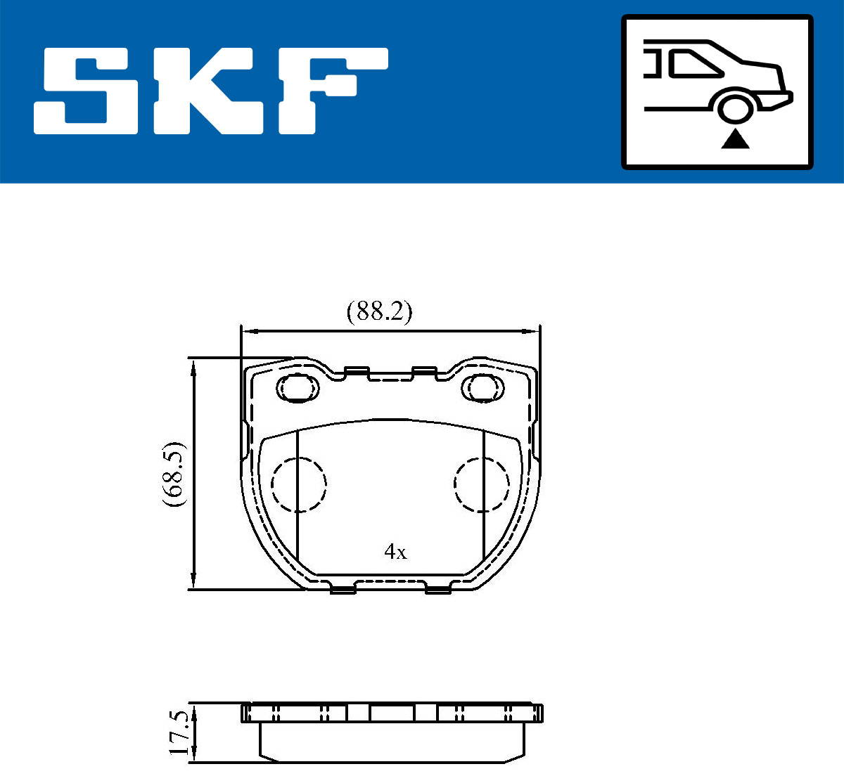 stabdžių trinkelių rinkinys, diskinis stabdys - VKBP 90514 SKF
