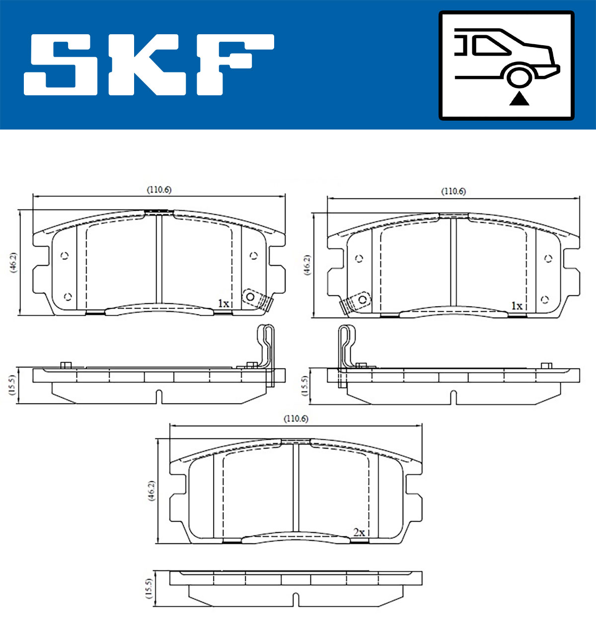 Brake Pad Set, disc brake - VKBP 90556 A SKF