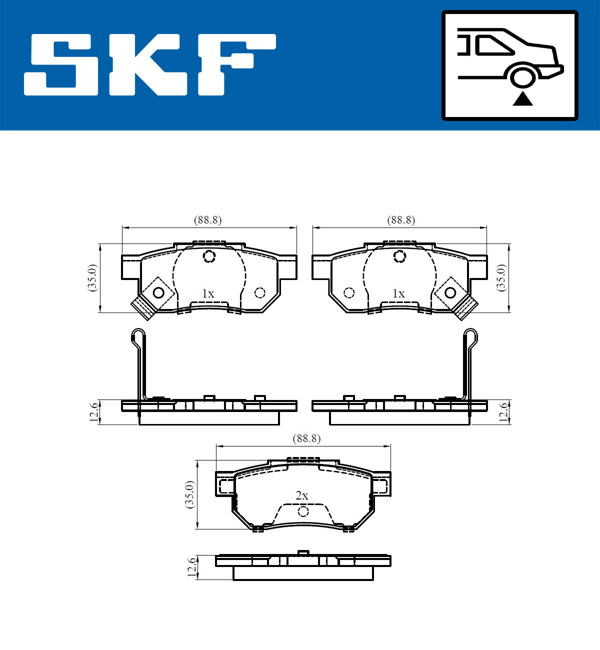 Brake Pad Set, disc brake - VKBP 90624 A SKF