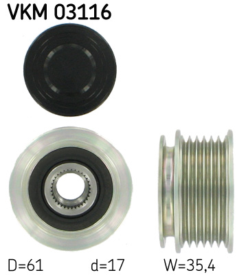 Alternator Freewheel Clutch - VKM 03116 SKF