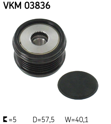 Alternator Freewheel Clutch - VKM 03836 SKF