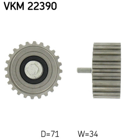 Deflection/Guide Pulley, timing belt - VKM 22390 SKF