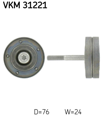 Deflection/Guide Pulley, V-ribbed belt - VKM 31221 SKF
