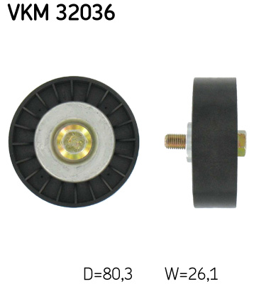 Deflection/Guide Pulley, V-ribbed belt - VKM 32036 SKF