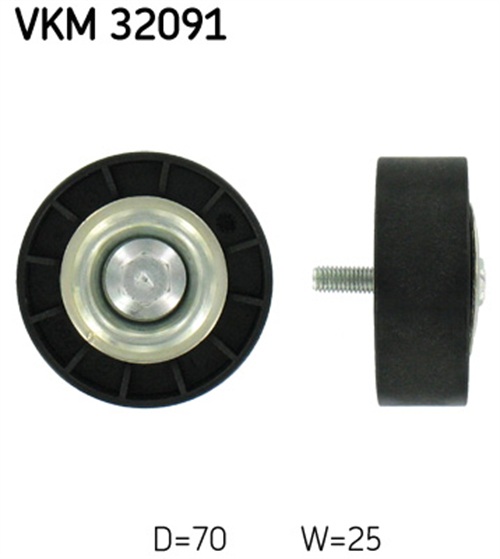 Deflection/Guide Pulley, V-ribbed belt - VKM 32091 SKF