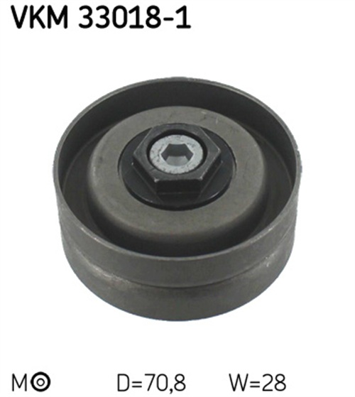 Deflection/Guide Pulley, V-ribbed belt - VKM 33018-1 SKF