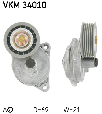 Belt Tensioner, V-ribbed belt - VKM 34010 SKF