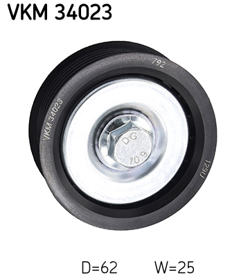 Deflection/Guide Pulley, V-ribbed belt - VKM 34023 SKF