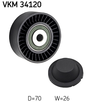 Deflection/Guide Pulley, V-ribbed belt - VKM 34120 SKF